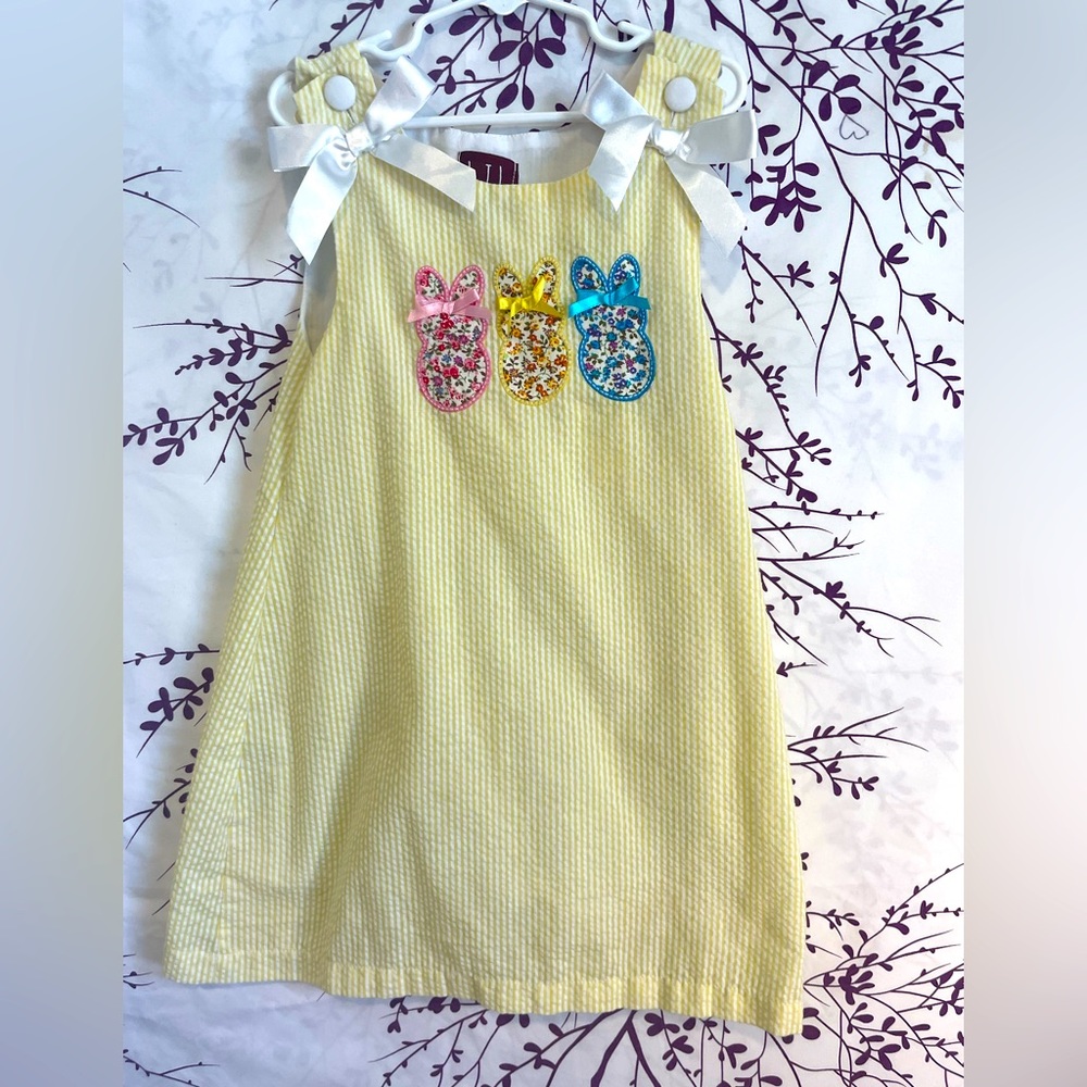 Yellow and white striped dress